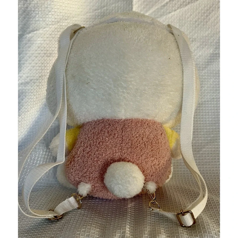 Sanrio Hello Kitty Plush Backpack Pink Yellow Adjustable Straps‎ Inside Pocket